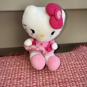 5 In Sanrio HELLO KITTY PINK‎ DRESS 5" Plush Stuffed Animal
